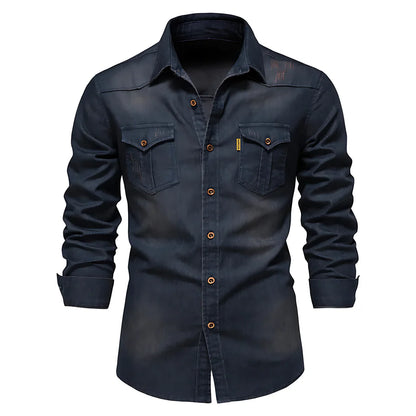 AdaptiveFit Cotton Denim Shirt: Men's Fit