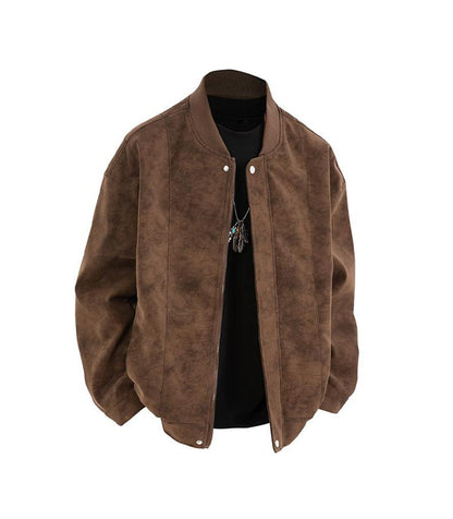[Branded stock clearance] Autumn and winter cotton retro leather flight jacket for men