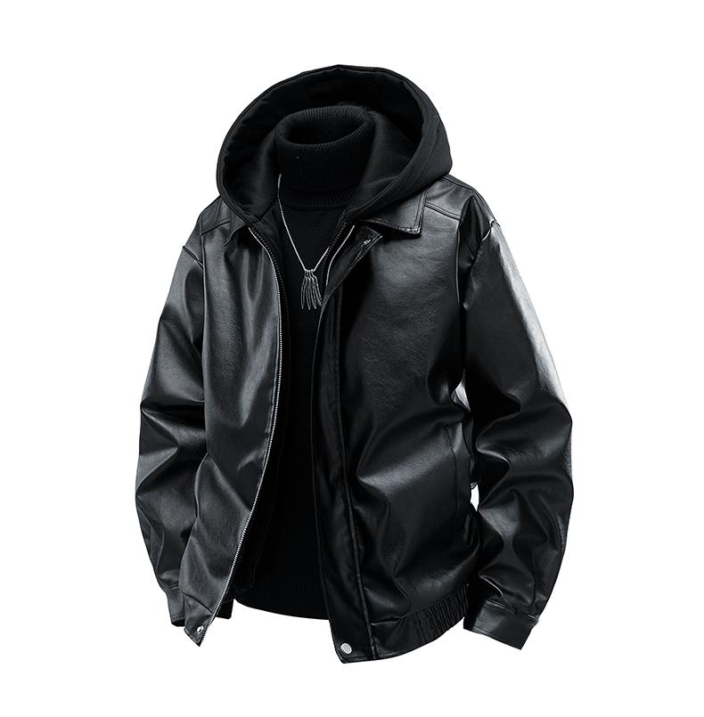 [Branded stock clearance] Autumn and winter cotton retro leather flight jacket for men