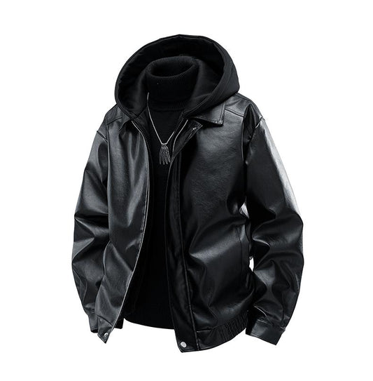 [Branded stock clearance] Autumn and winter cotton retro leather flight jacket for men