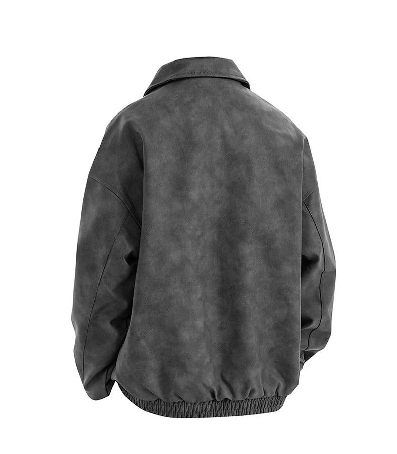 [Branded stock clearance] Autumn and winter cotton retro leather flight jacket for men