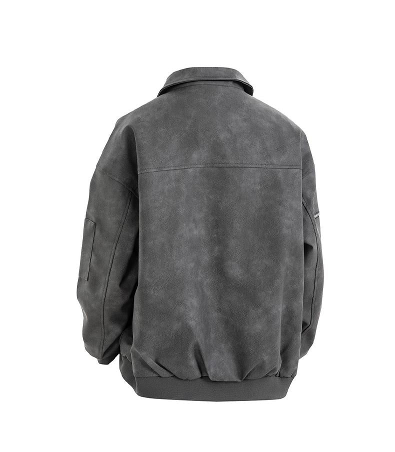 [Branded stock clearance] Autumn and winter cotton retro leather flight jacket for men