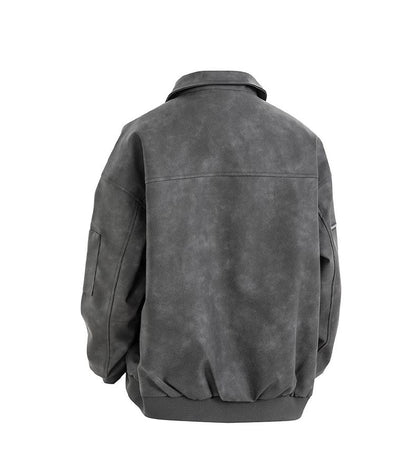 [Branded stock clearance] Autumn and winter cotton retro leather flight jacket for men