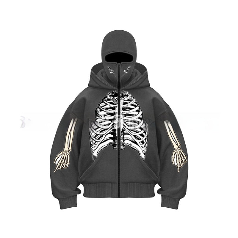 Ninja mask double hooded unique design hooded sweatshirt