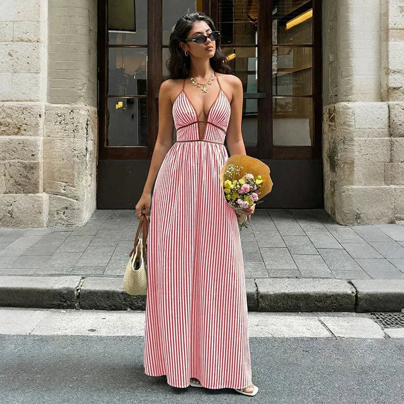 Striped Pattern Tie Front Dress 😍 ON ORDER😍 - MATCHING MASTER