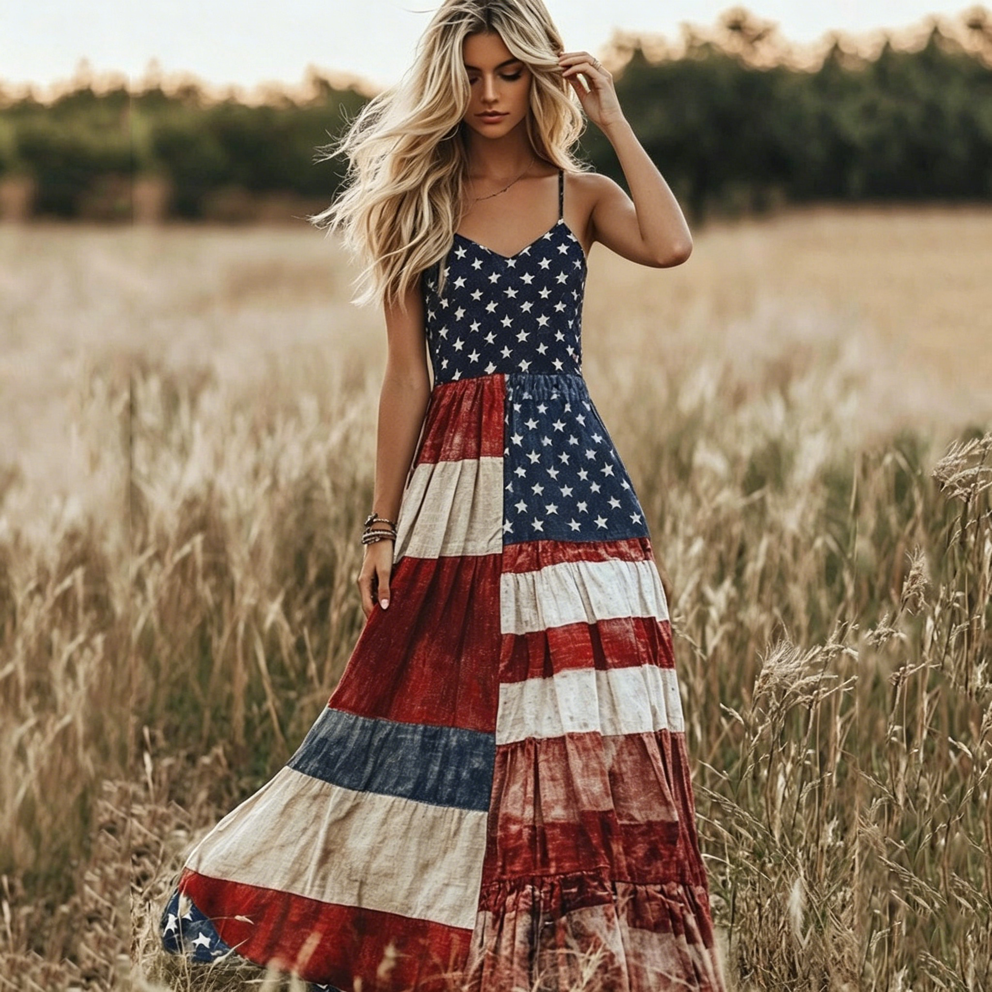 USA 250th Women's loose-fitting versatile dress - BundleWear