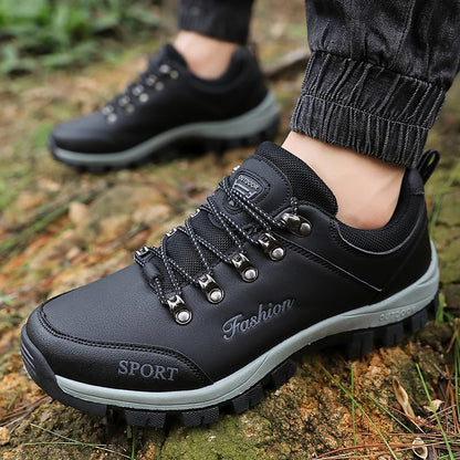 Men's Hiking Shoes Leather Outdoor Shoes Wear-resistant Men Trekking Walking Hunting Sneakers
