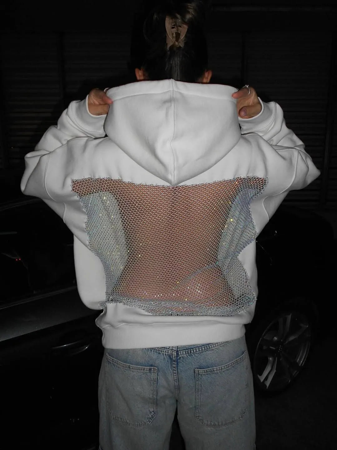 Crystal Mesh Hoodie Backstage