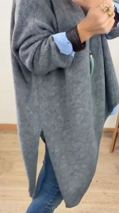 Ladies' V-neck Irregular Casual Slit Versatile Sweater