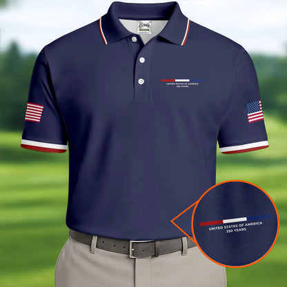 USA 250th Men's short-sleeved polo shirt - BundleWear