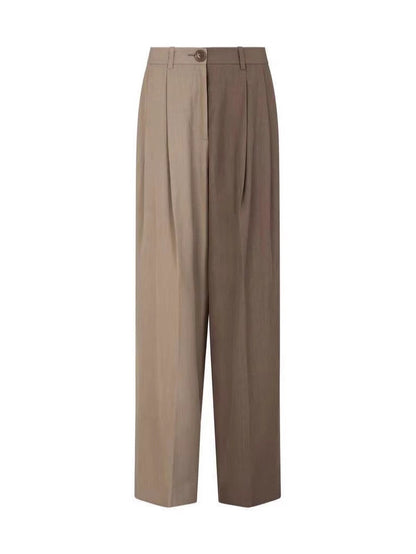 BundleWear™ Split-Color Co-Ord | Two-Tone Notched Blazer & Pleated Wide-Leg Trousers Set
