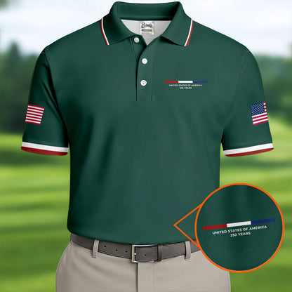 USA 250th Men's short-sleeved polo shirt - BundleWear