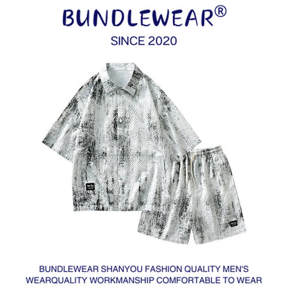 Men's summer tie-dye suit
