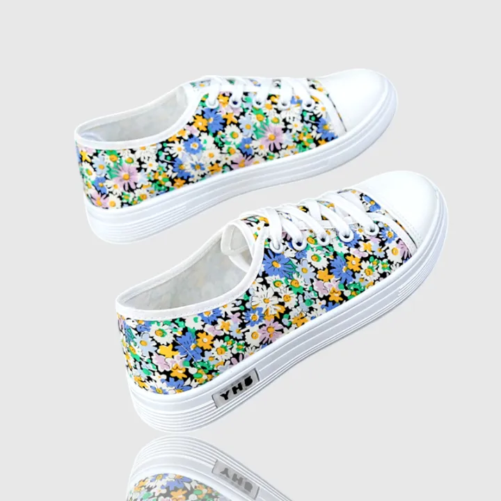 Dek Lucy Womens Floral Canvas Plimsoll Trainers