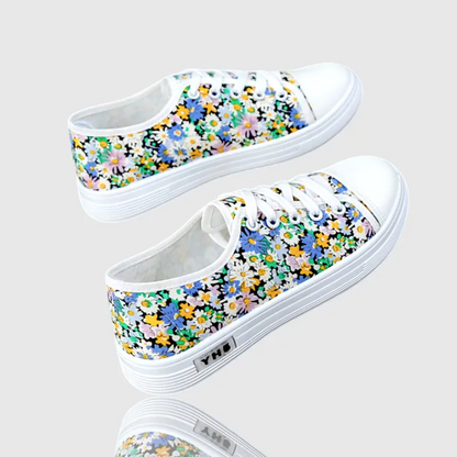 Dek Lucy Womens Floral Canvas Plimsoll Trainers