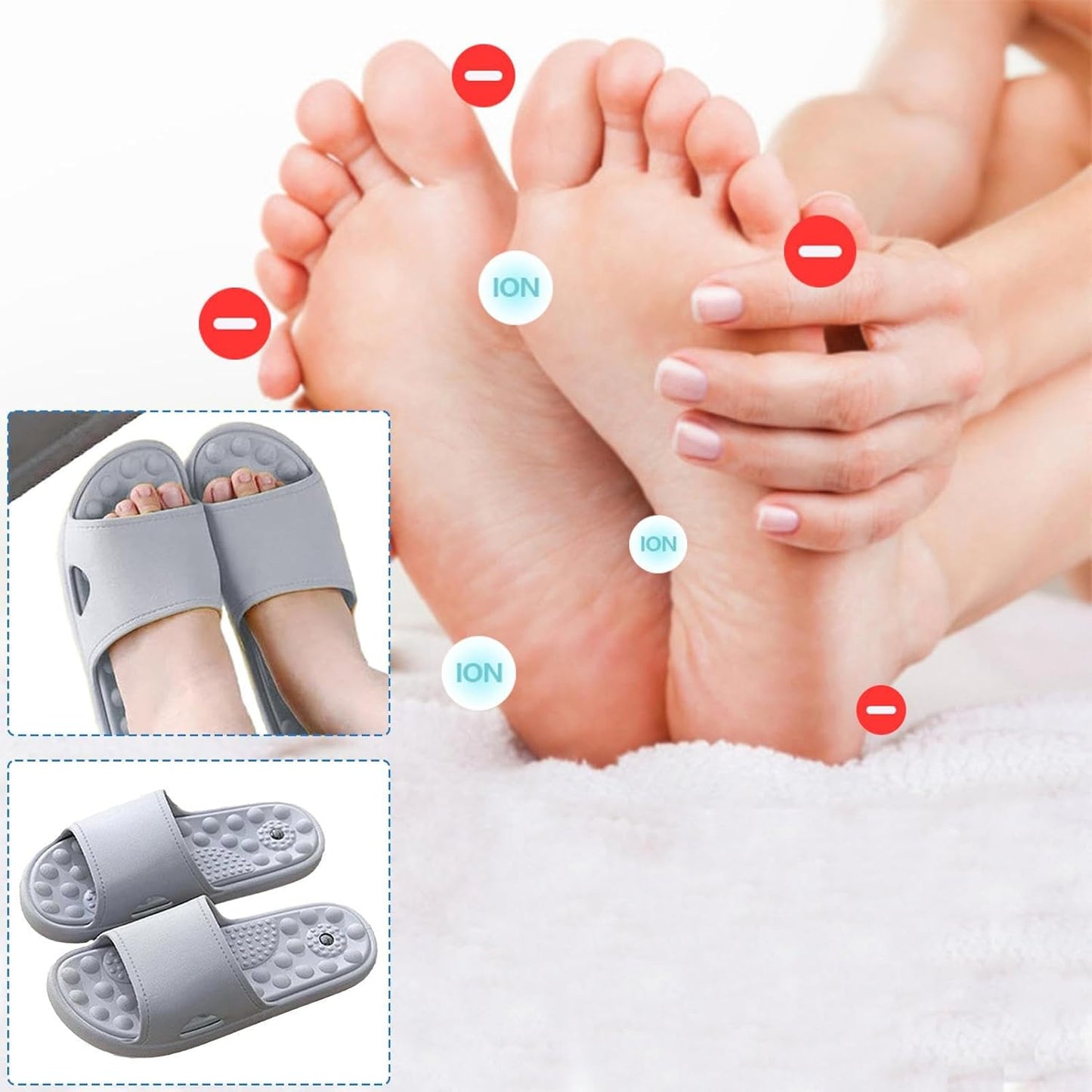 Reflexology Foot Massager Sandals - Circulation Slippers Reflexology Acupressures Sandals | Acupoint Stimulation Massage Slippers Shoes
