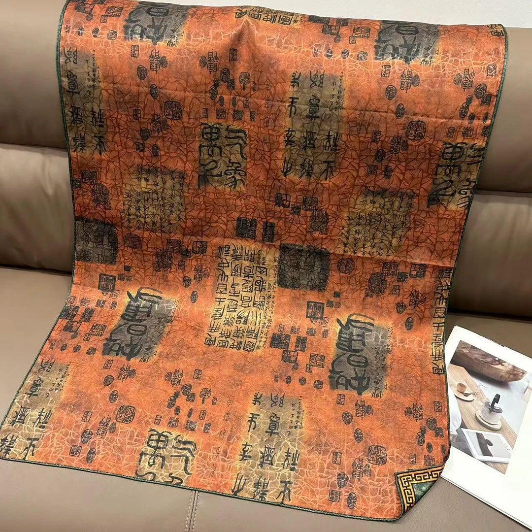 Eastern Mystery | Ancient Chinese Text Silk Scarf for Blessings - MATCHING MASTER