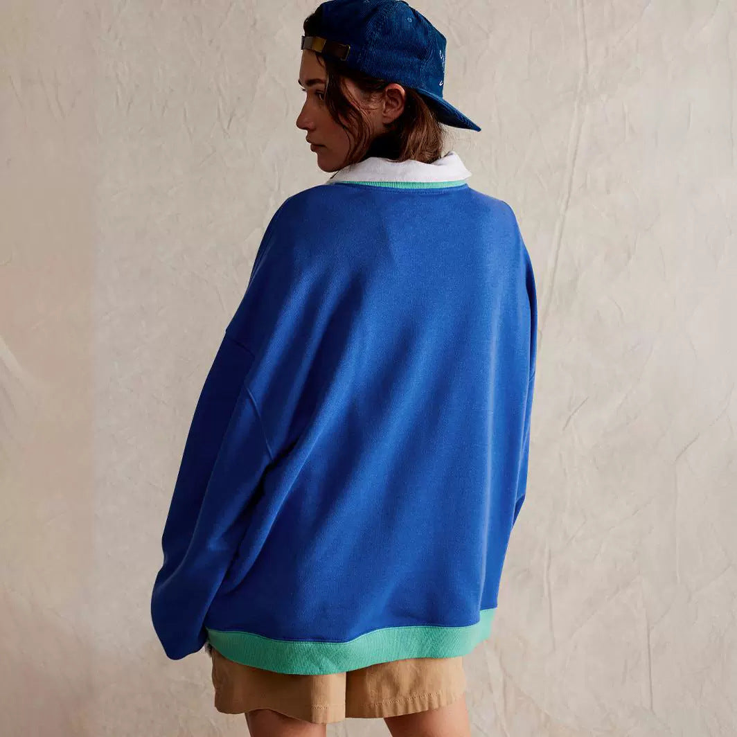Colour-blocked ribbed long-sleeve top — additional product view