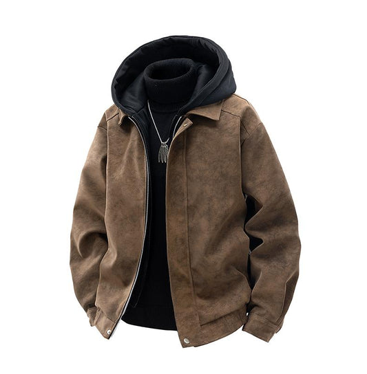 [Branded stock clearance] Autumn and winter cotton retro leather flight jacket for men