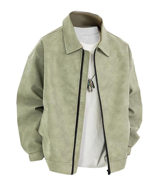 [Branded stock clearance] Autumn and winter cotton retro leather flight jacket for men