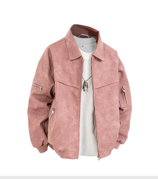 [Branded stock clearance] Autumn and winter cotton retro leather flight jacket for men