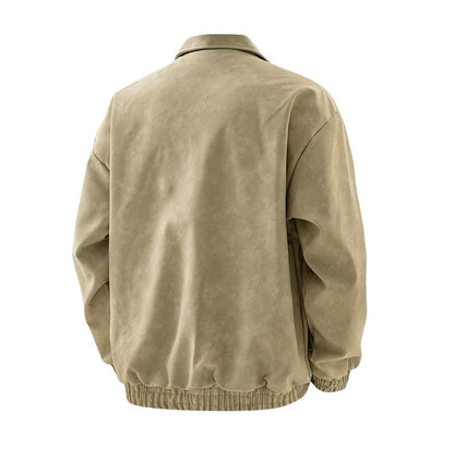 [Branded stock clearance] Autumn and winter cotton retro leather flight jacket for men
