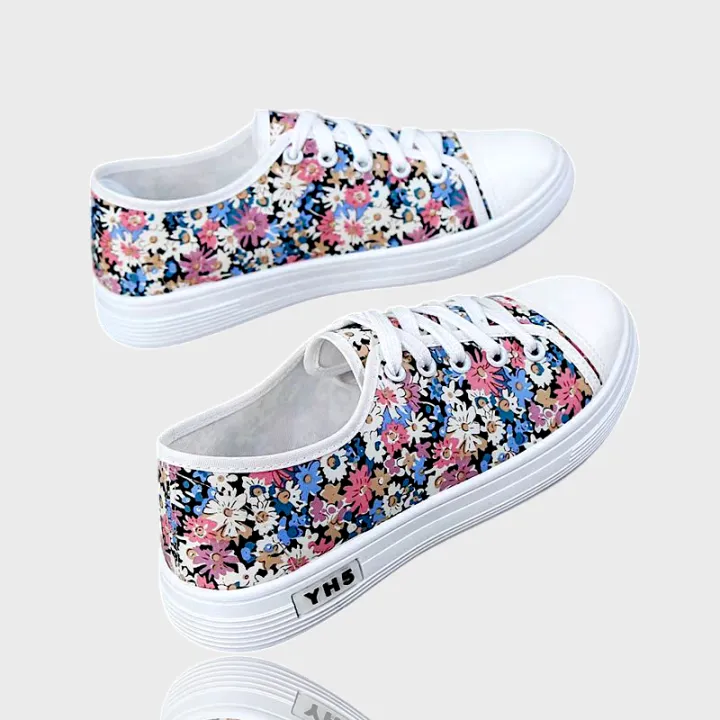 Dek Lucy Womens Floral Canvas Plimsoll Trainers