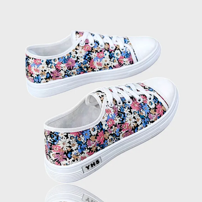 Dek Lucy Womens Floral Canvas Plimsoll Trainers