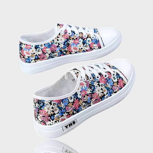 Dek Lucy Womens Floral Canvas Plimsoll Trainers