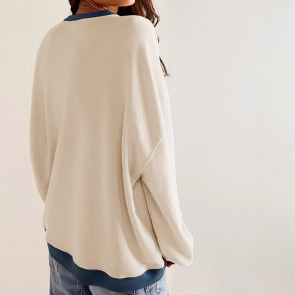 Colour-blocked ribbed long-sleeve top — additional product view
