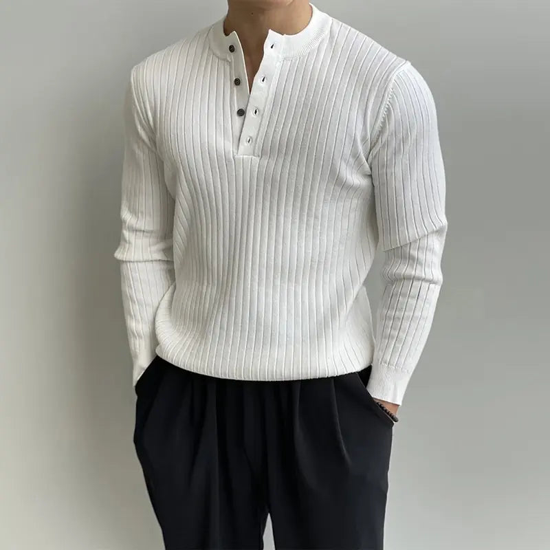 Henley collar knitwear