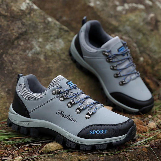Men's Hiking Shoes Leather Outdoor Shoes Wear-resistant Men Trekking Walking Hunting Sneakers