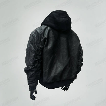 Waxed vintage leather flight jacket - MATCHING MASTER