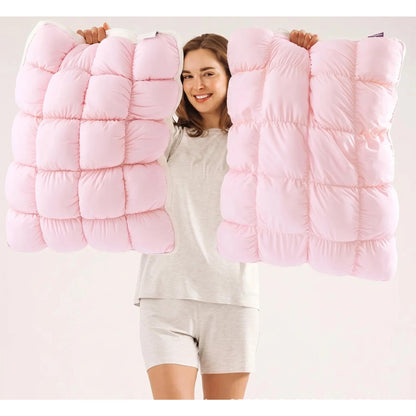 Puff Pillow 1-Pack - Cloud-Like Quilted Sleep Cushion with Supportive Comfort for Side, Back & Stomach Sleepers