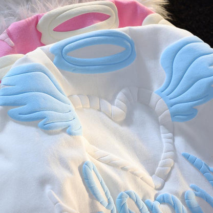 BundleWear™ 3D Angel Heart Tee | Puff-Print Heavyweight Streetwear Couple Top