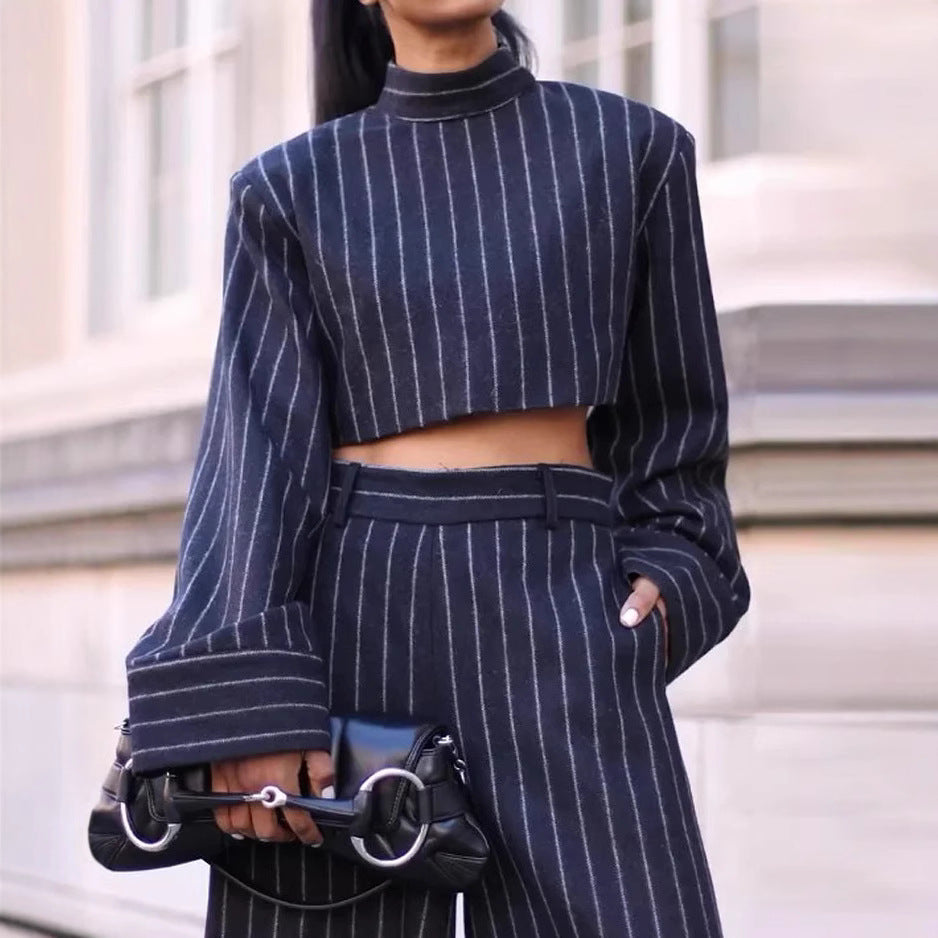 STRICTLY BUSINESS PINSTRIPE BLOUSE - MATCHING MASTER