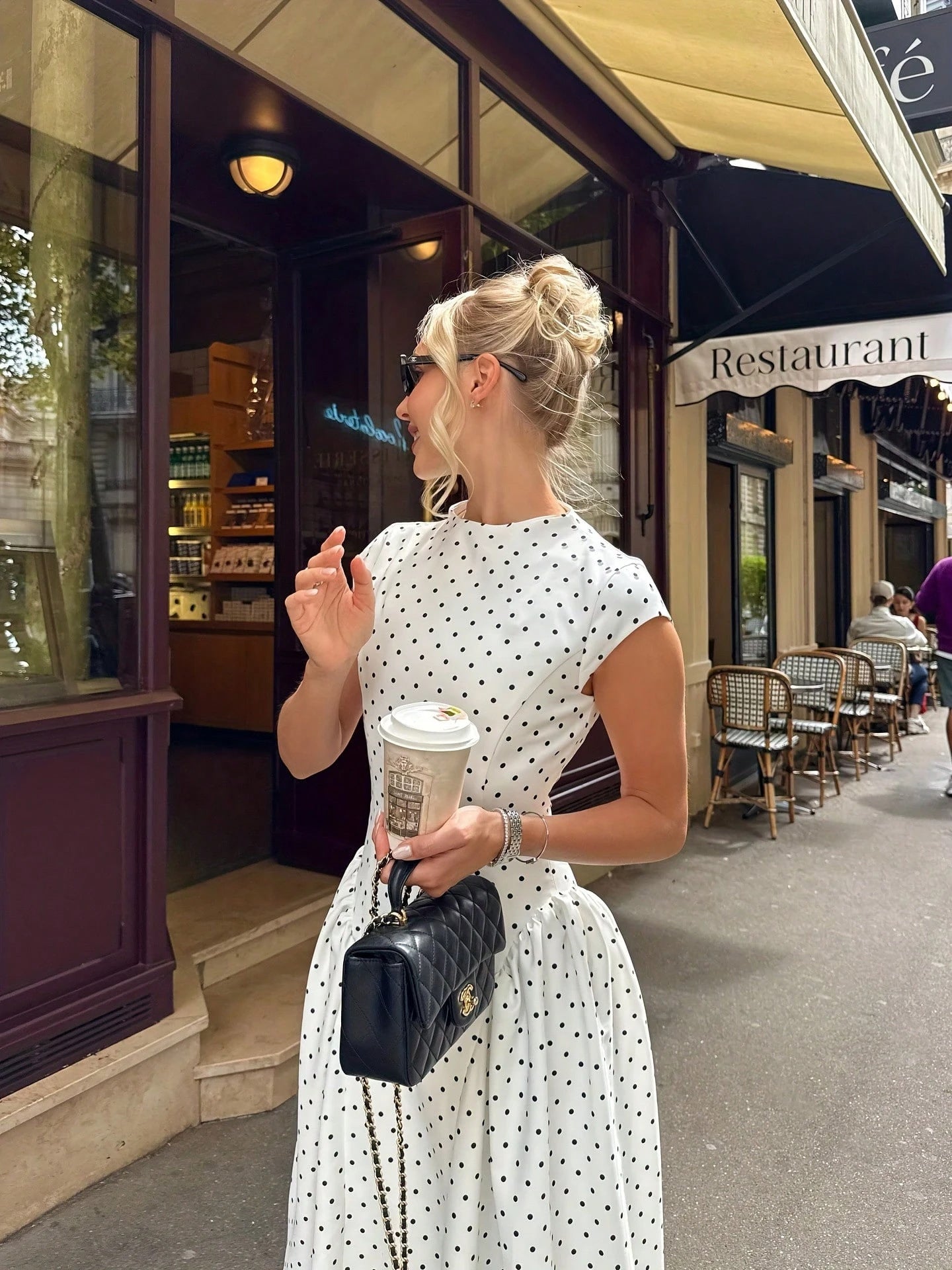 Elegant Spring Fashion: Polka Dot Dress - MATCHING MASTER