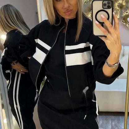 ❄️LAST DAY PROMOTION - 69%OFF 💖 Ladies' Stand Collar Jacket & Dress Set