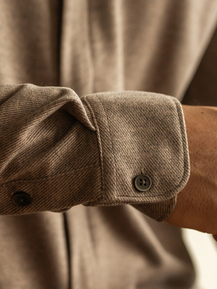 Woolen zipper long-sleeved shirt - MATCHING MASTER