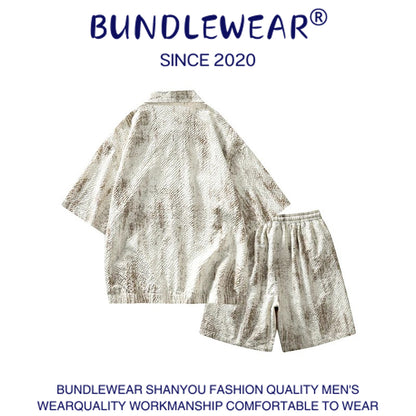Men's summer tie-dye suit