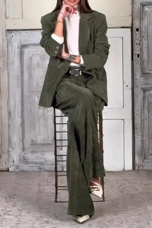 Ladies Casual Commuting Corduroy Suit - MATCHING MASTER