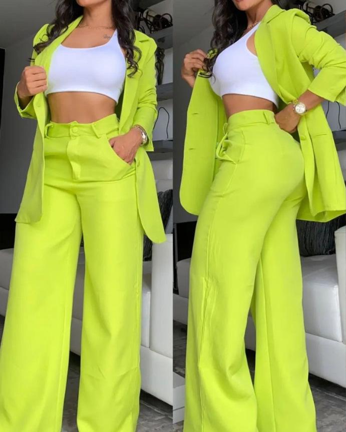 BundleWear™ Tailored Muse Suit | Notched-Lapel Blazer & Wide-Leg Trousers Co-Ord