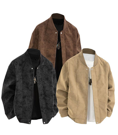 [Branded stock clearance] Autumn and winter cotton retro leather flight jacket for men