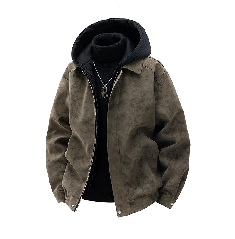 [Branded stock clearance] Autumn and winter cotton retro leather flight jacket for men