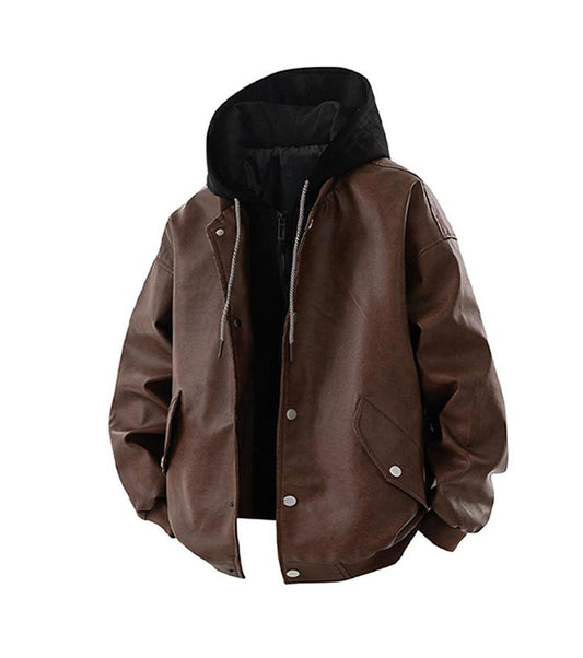 [Branded stock clearance] Autumn and winter cotton retro leather flight jacket for men