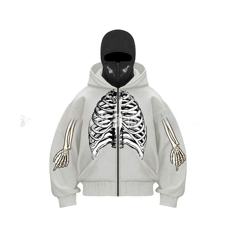 Ninja mask double hooded unique design hooded sweatshirt