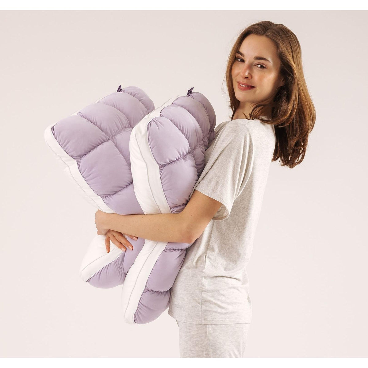 Puff Pillow 1-Pack - Cloud-Like Quilted Sleep Cushion with Supportive Comfort for Side, Back & Stomach Sleepers