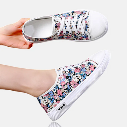 Dek Lucy Womens Floral Canvas Plimsoll Trainers