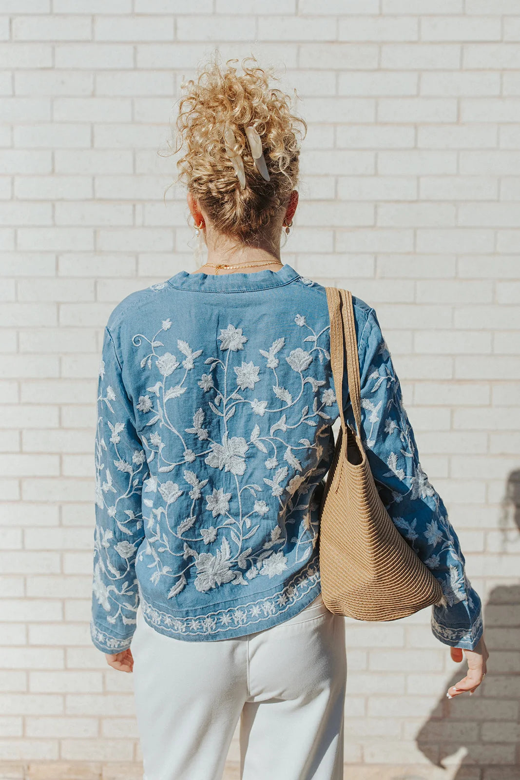 Petals and Sky Embroidered Cropped Tunic - MATCHING MASTER