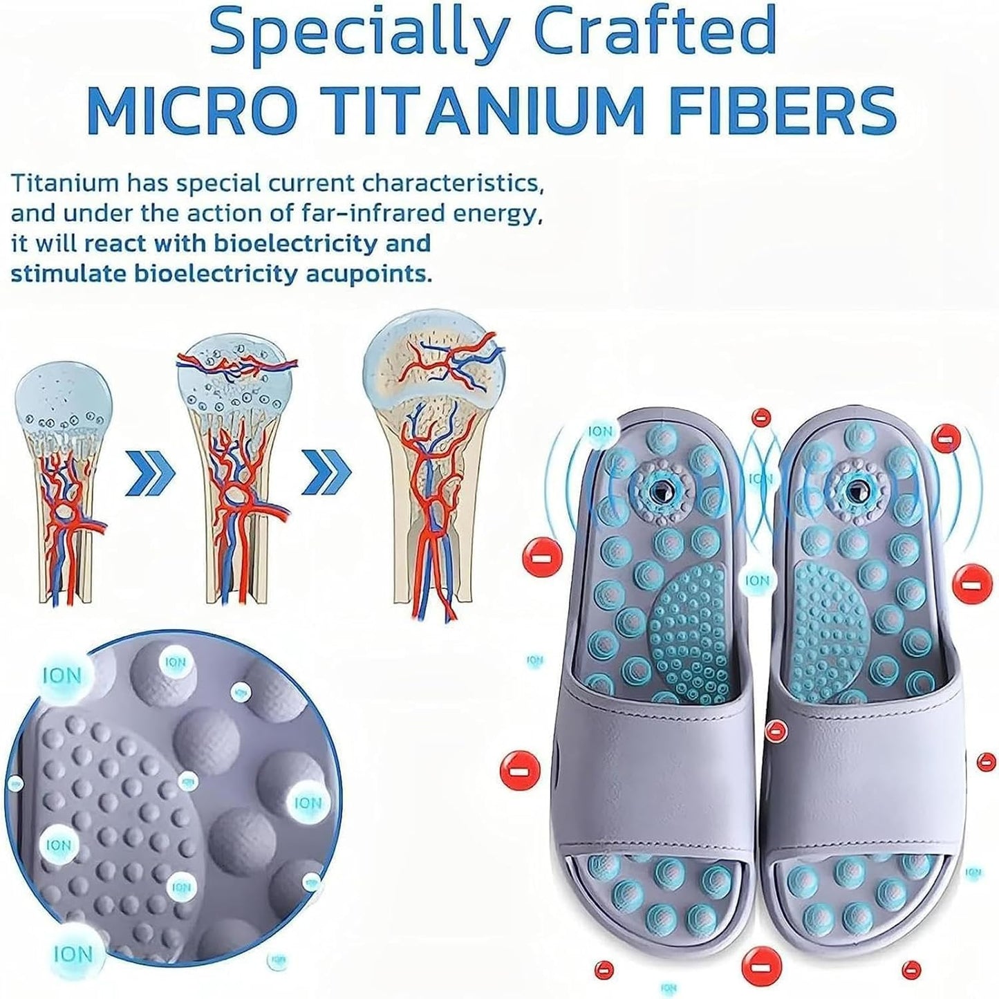 Reflexology Foot Massager Sandals - Circulation Slippers Reflexology Acupressures Sandals | Acupoint Stimulation Massage Slippers Shoes